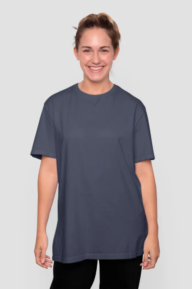 Navy Blue Lightweight Oversized T-shirt for women