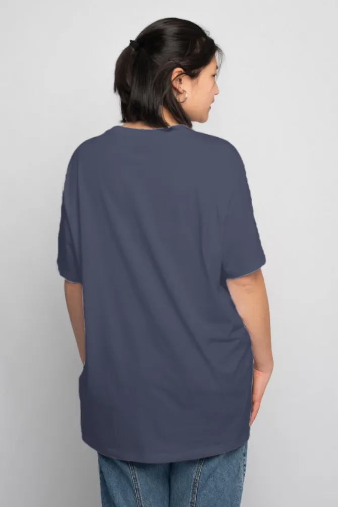 Navy Blue Lightweight Oversized T-shirt for women