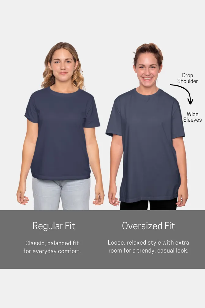 Navy Blue Lightweight Oversized T-shirt for women