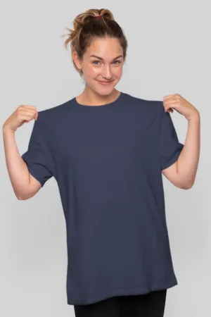 Navy Blue Lightweight Oversized T-shirt for women