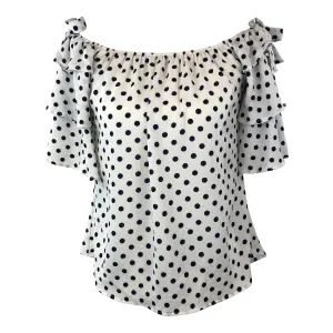 Off/white Polka Dot Top