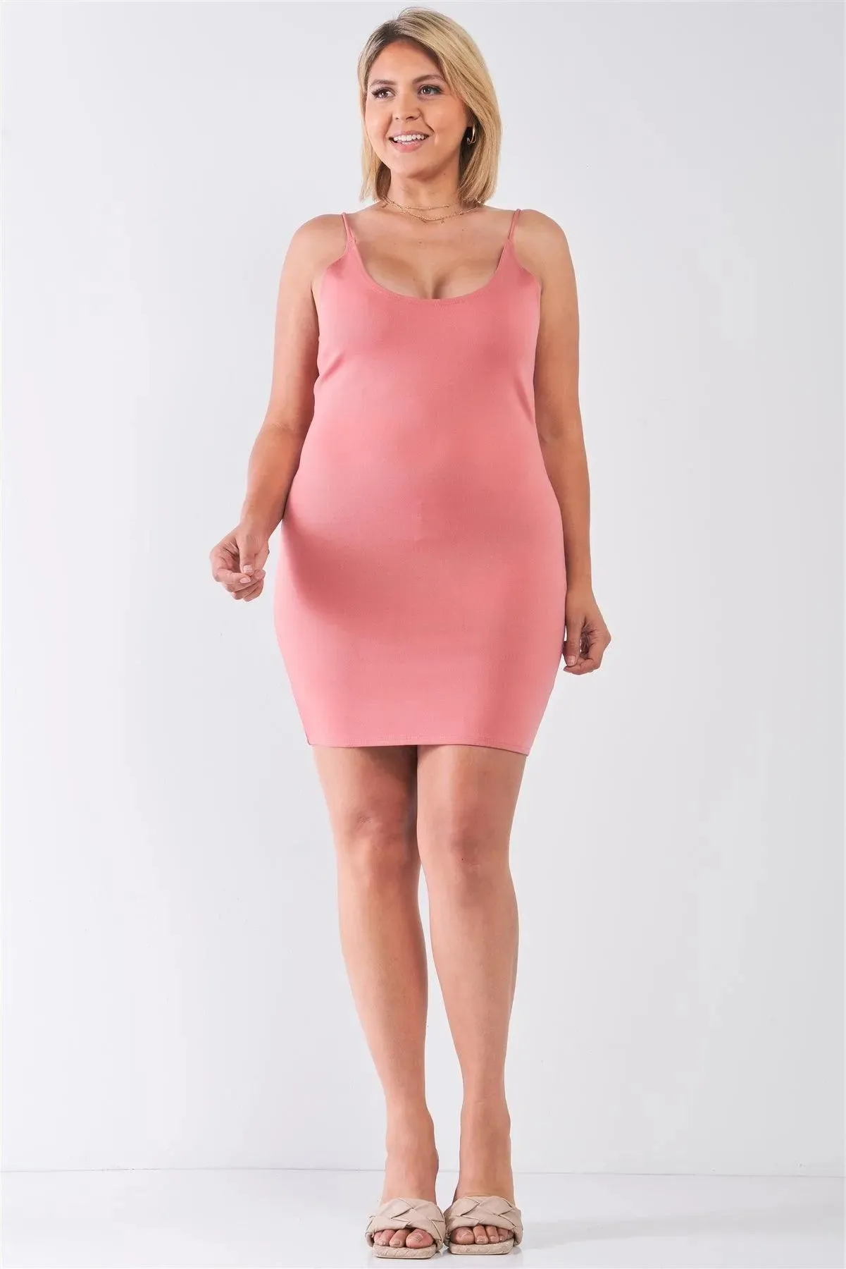 Plus Size Spaghetti Strap Bodycon Cami Mini Dress /2-2-2