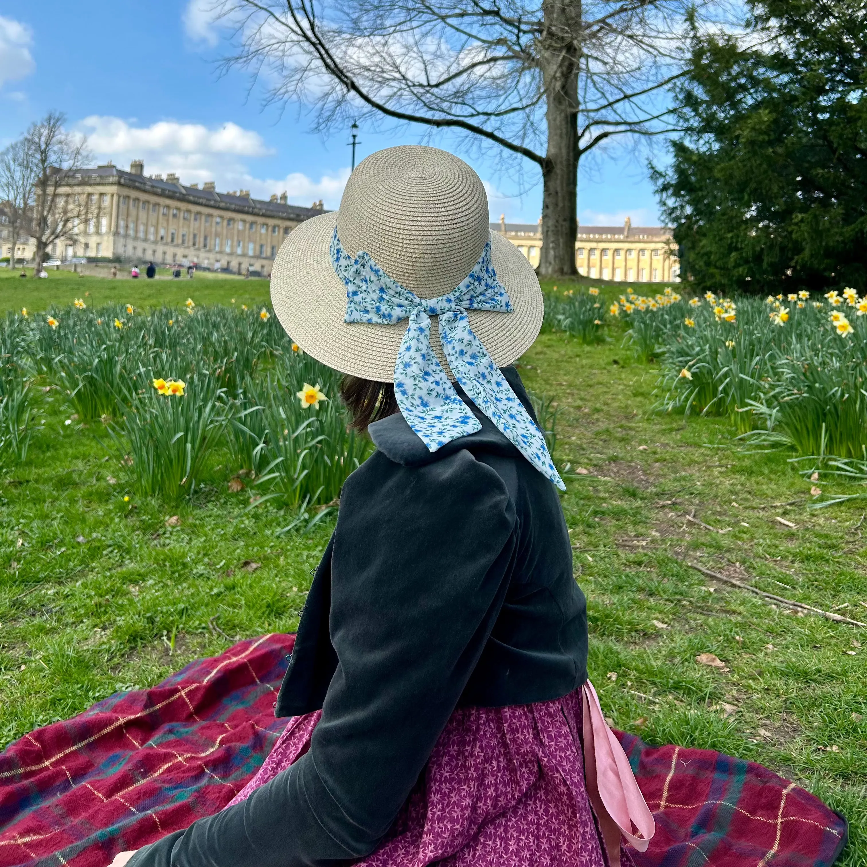 Regency Bonnet with Daisy Ribbon