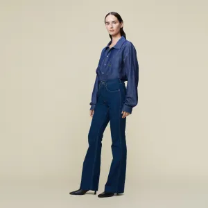 Riley Sp Rinse Greenstone - High Rise Flare