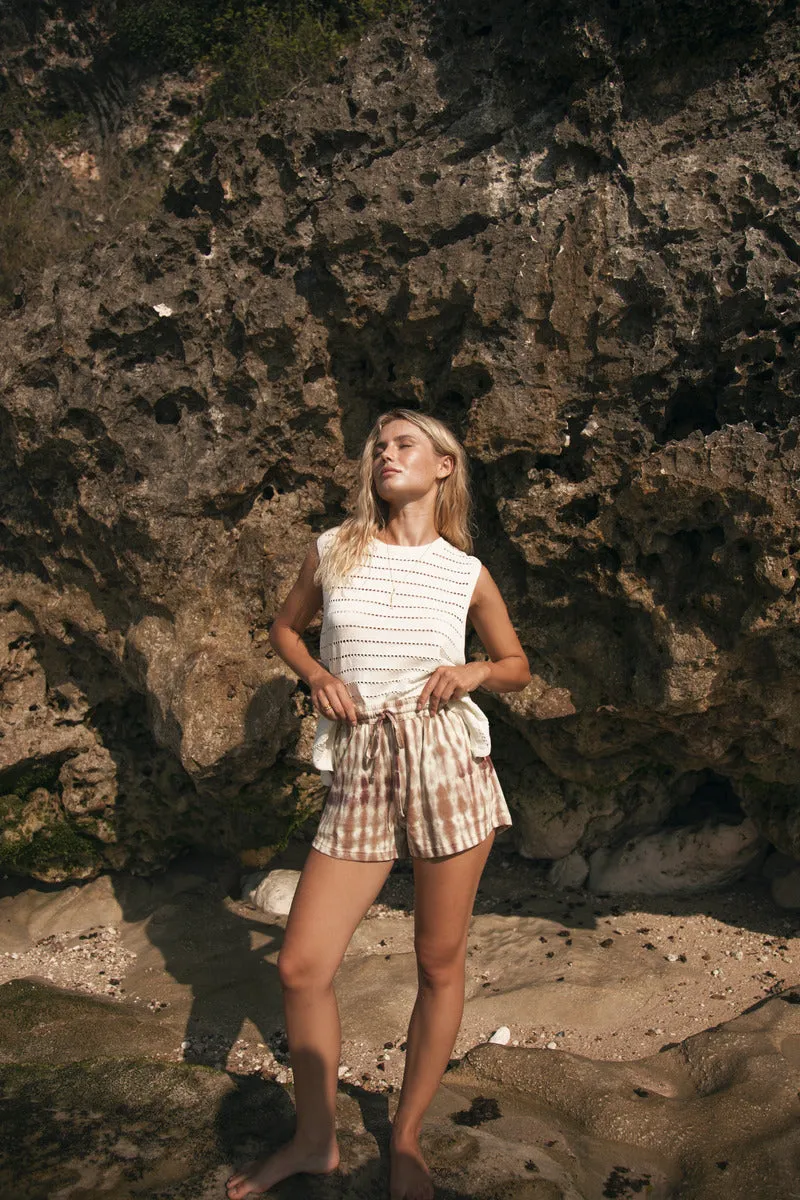 RIPPLES KNIT TANK TOP - CREAM