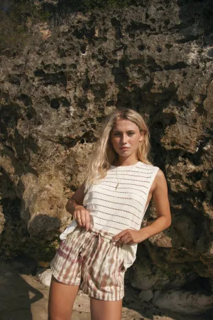 RIPPLES KNIT TANK TOP - CREAM