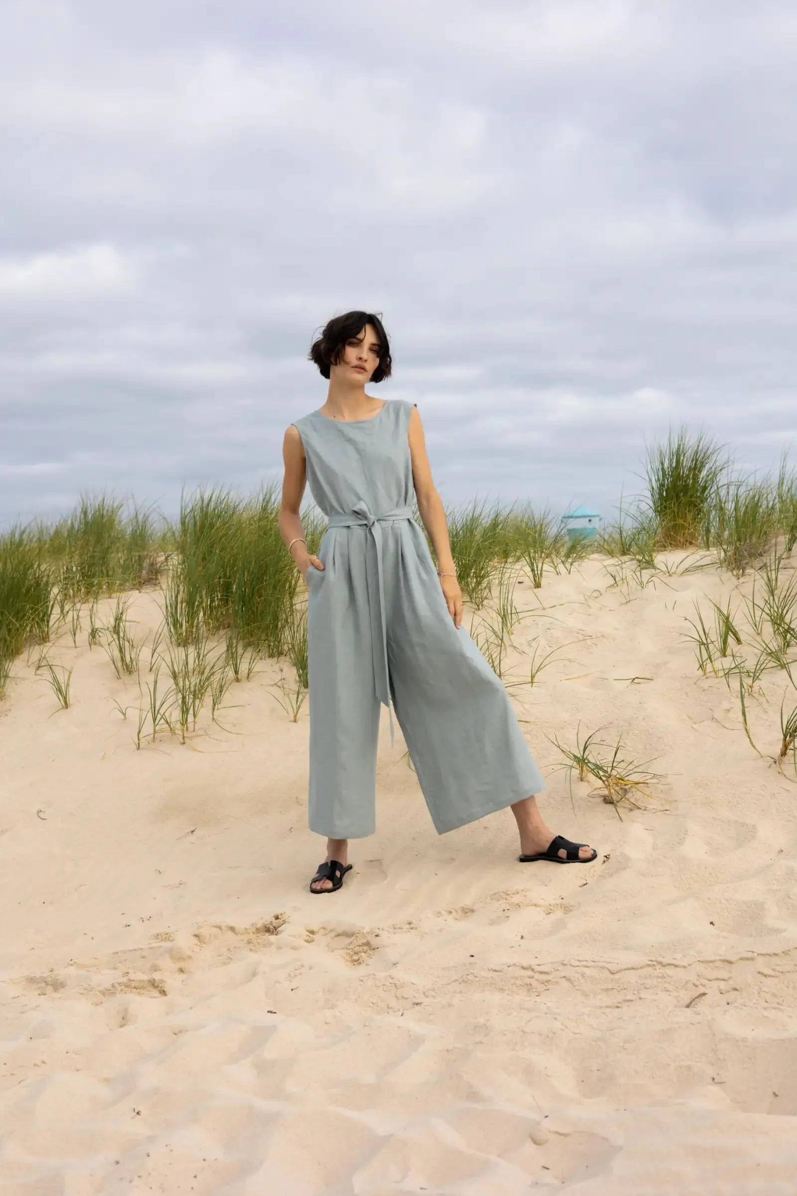 Sleeveless Jumpsuit | Seaweed