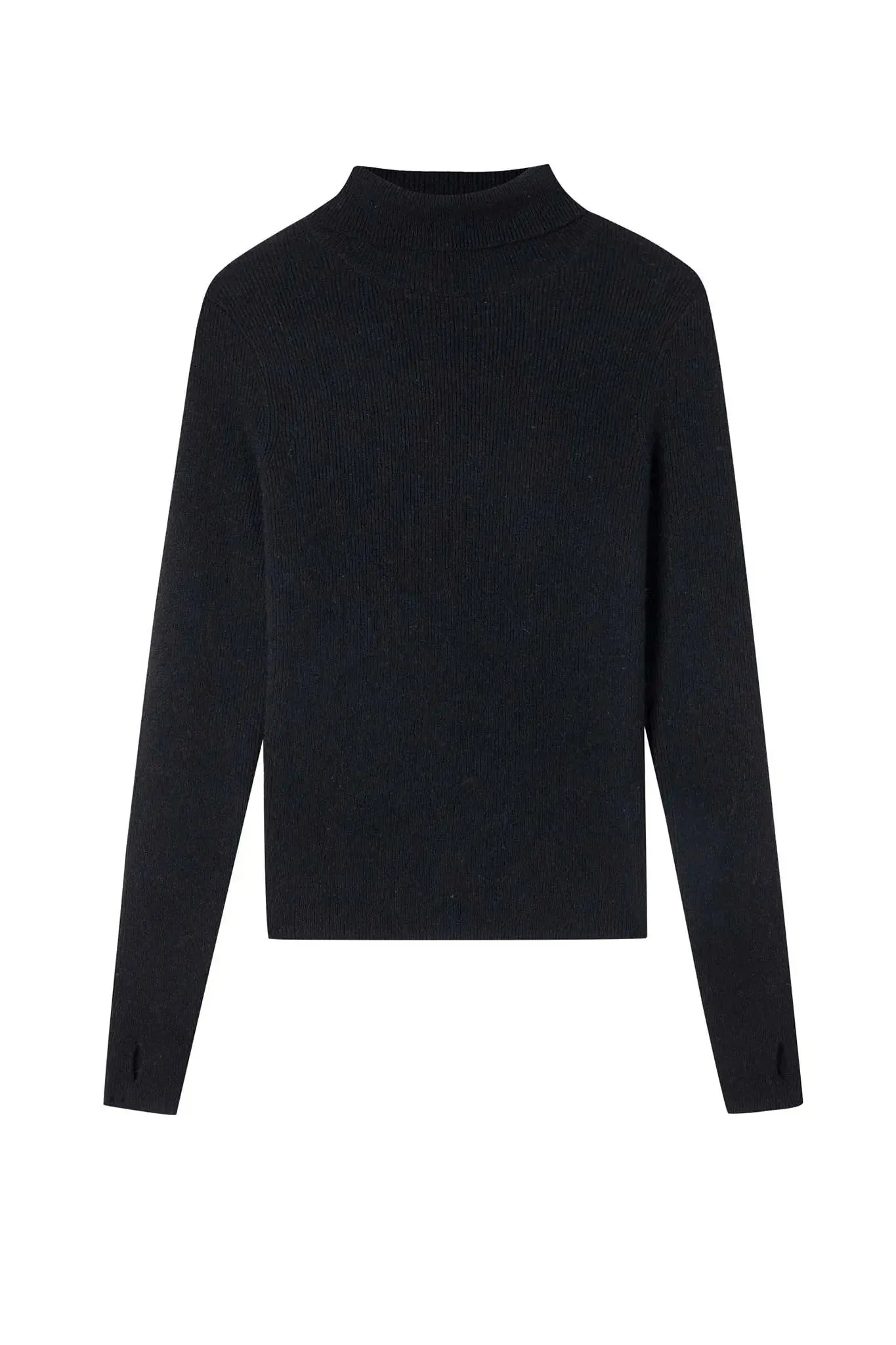 Slim Turtleneck Cashmere Sweater with Thumb Holes
