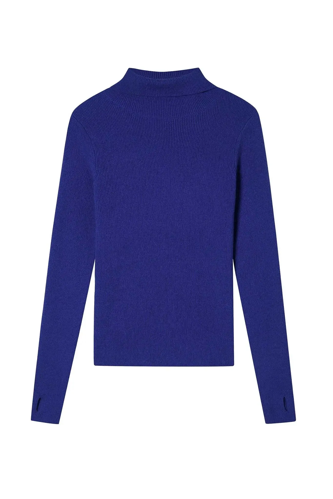 Slim Turtleneck Cashmere Sweater with Thumb Holes