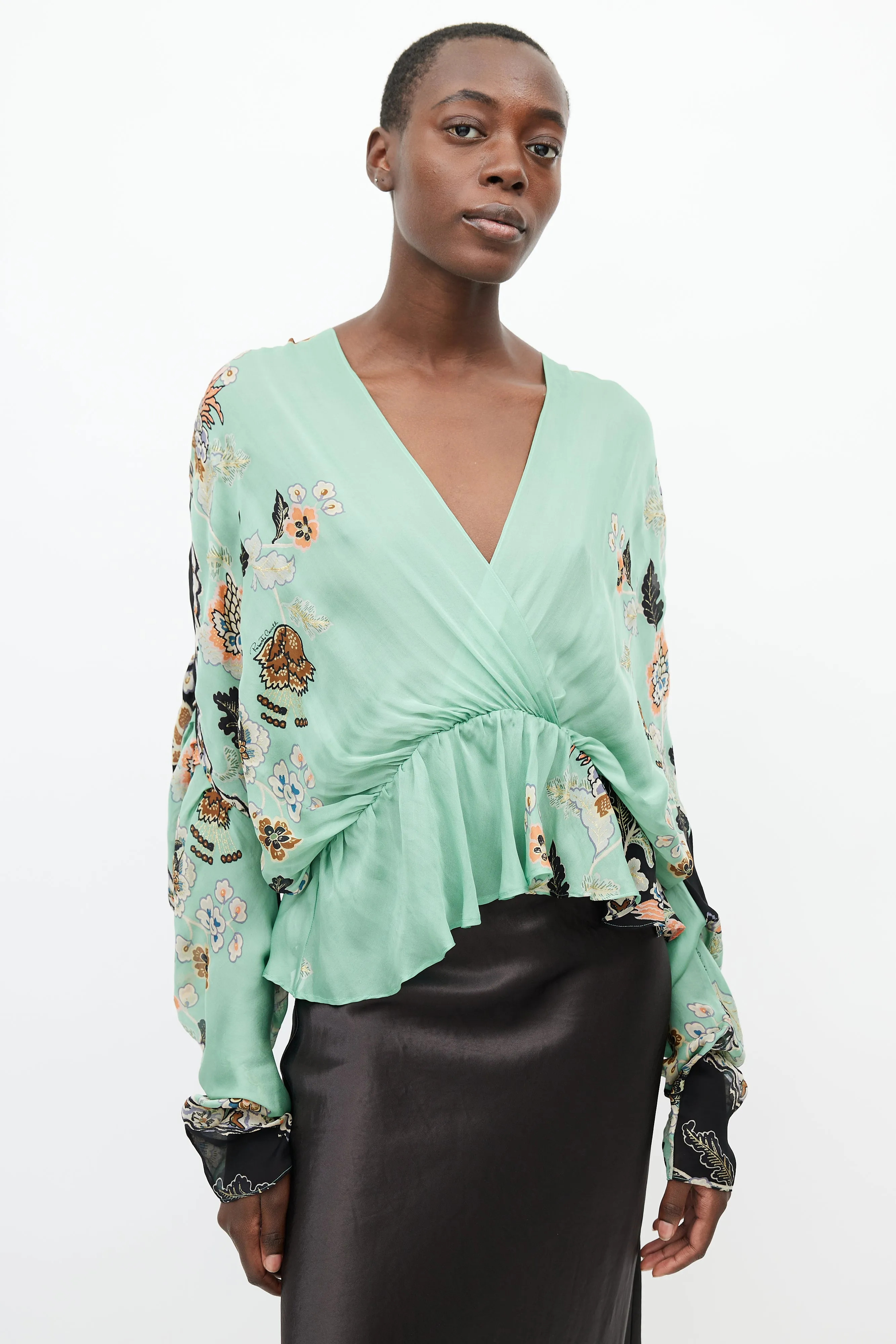 Spring 2003 Green & Multi Silk Corset Blouse