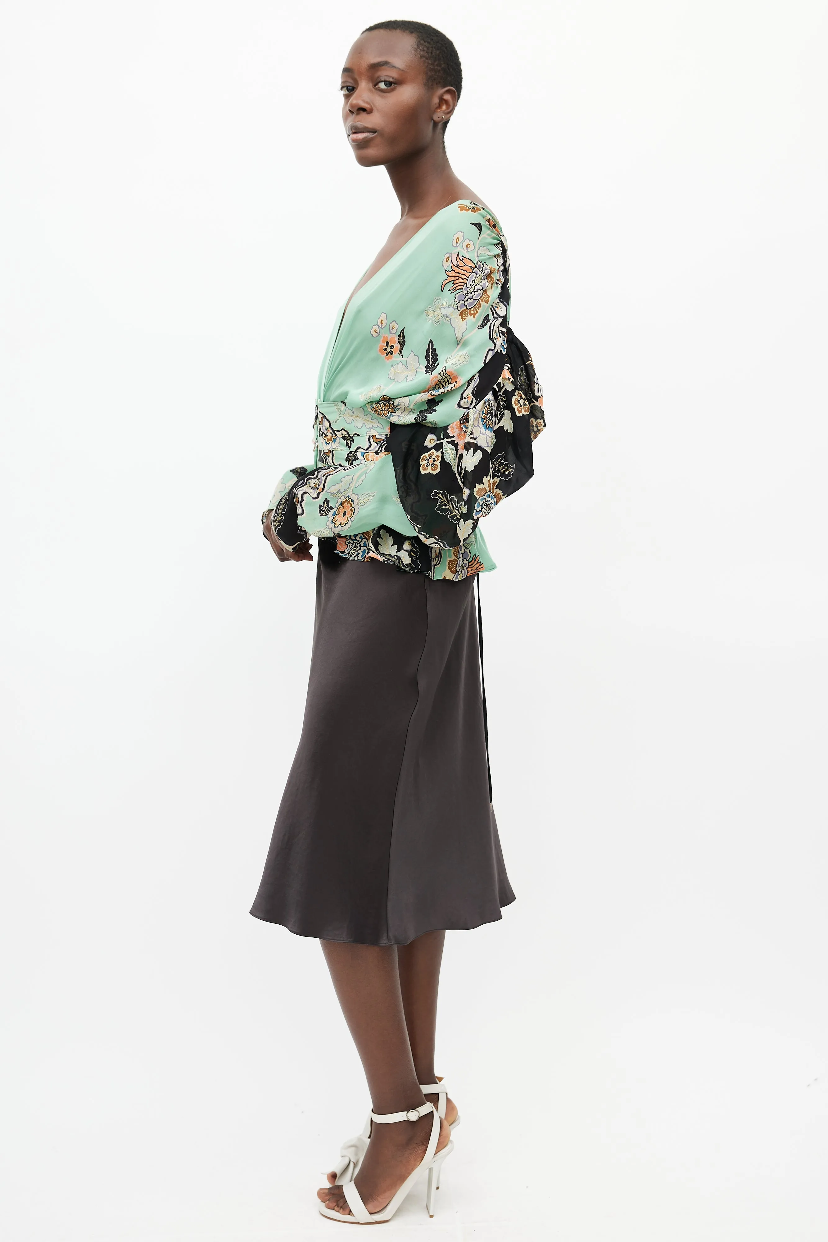 Spring 2003 Green & Multi Silk Corset Blouse