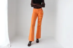 Y2K Brazillian 'Geração' Stretch Low Rise Jeans w/ Textural Flower Beading